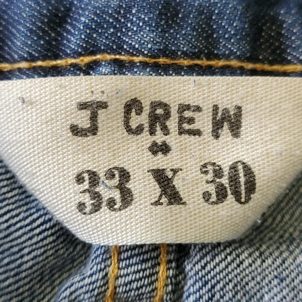 J.CREW MENS BLUE‎ JEANS, size 33 X 30. StrIaight Fit throught hip & thigh. Good